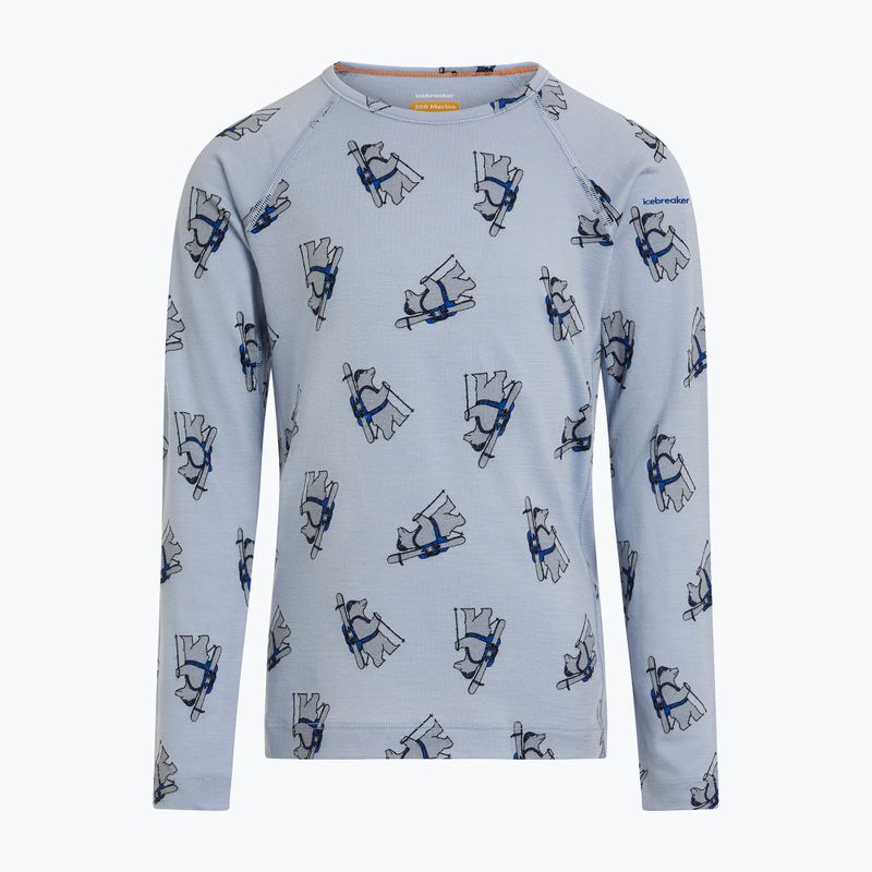 Children's thermal sweatshirt Icebreaker Merino 200 Oasis Crewe Bear Tour Zinc Blue/Aop