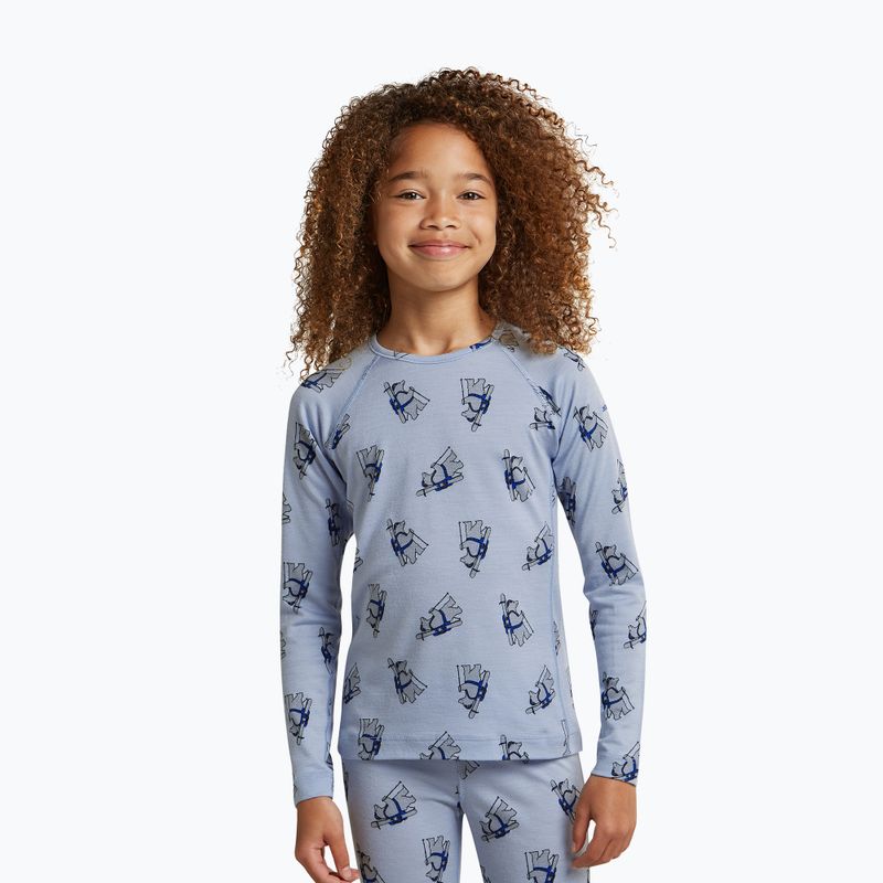 Children's thermal sweatshirt Icebreaker Merino 200 Oasis Crewe Bear Tour Zinc Blue/Aop 4