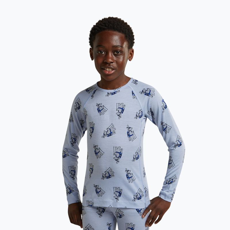 Children's thermal sweatshirt Icebreaker Merino 200 Oasis Crewe Bear Tour Zinc Blue/Aop 8