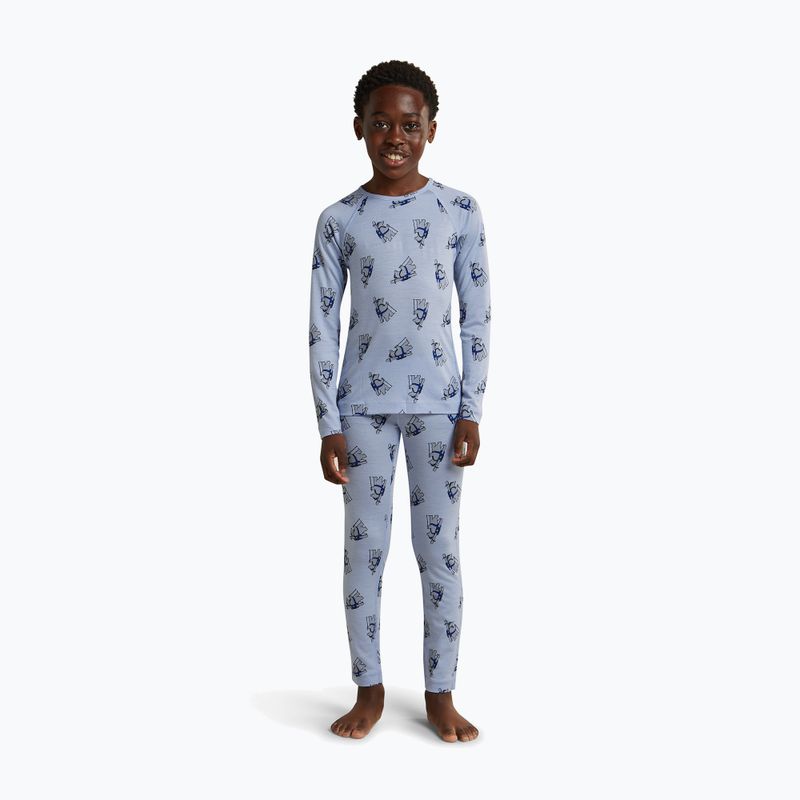 Children's thermal sweatshirt Icebreaker Merino 200 Oasis Crewe Bear Tour Zinc Blue/Aop 9