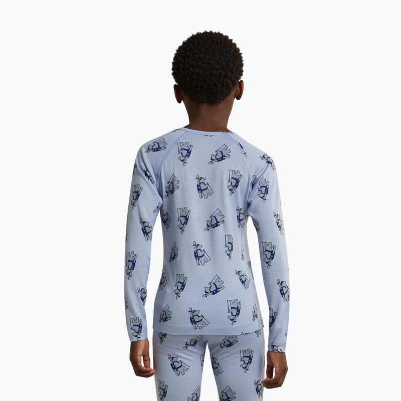 Children's thermal sweatshirt Icebreaker Merino 200 Oasis Crewe Bear Tour Zinc Blue/Aop 10