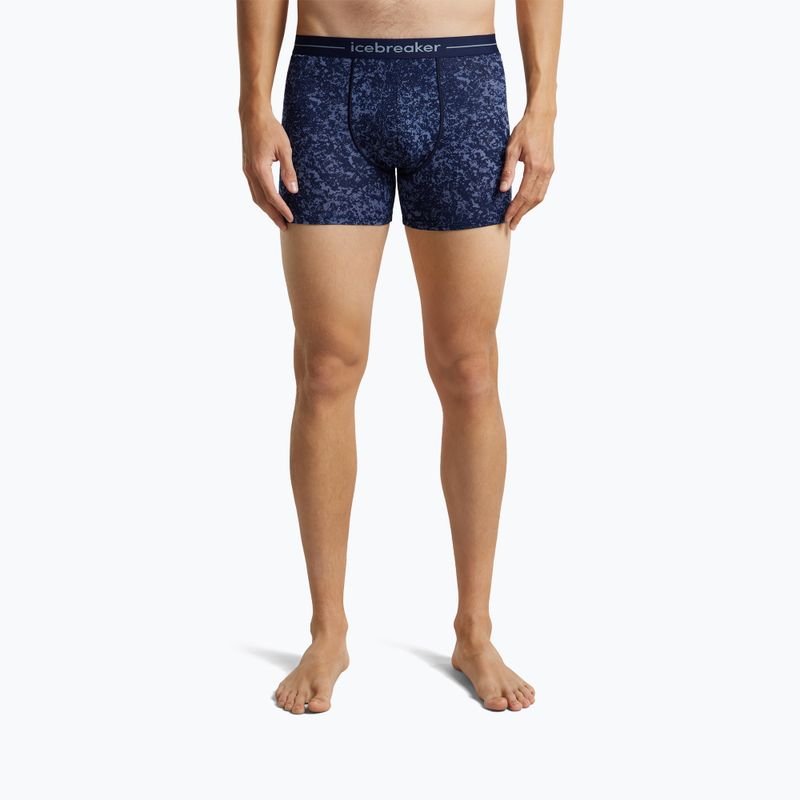 Men's thermal boxers Icebreaker Merino 150 Anatomica Moss Bloom midnight navy/aop 2