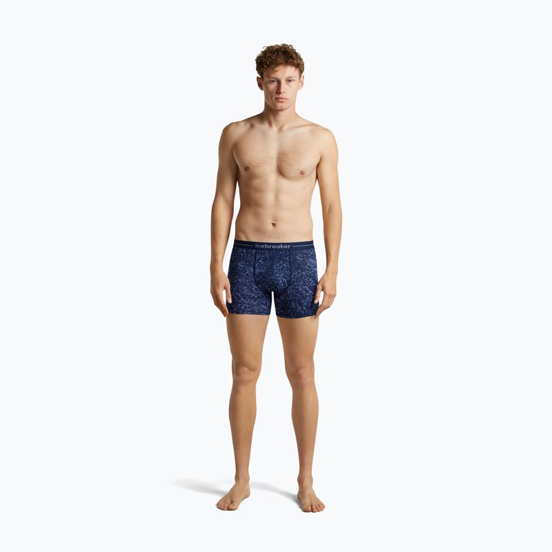 Men's thermal boxers Icebreaker Merino 150 Anatomica Moss Bloom midnight navy/aop 3
