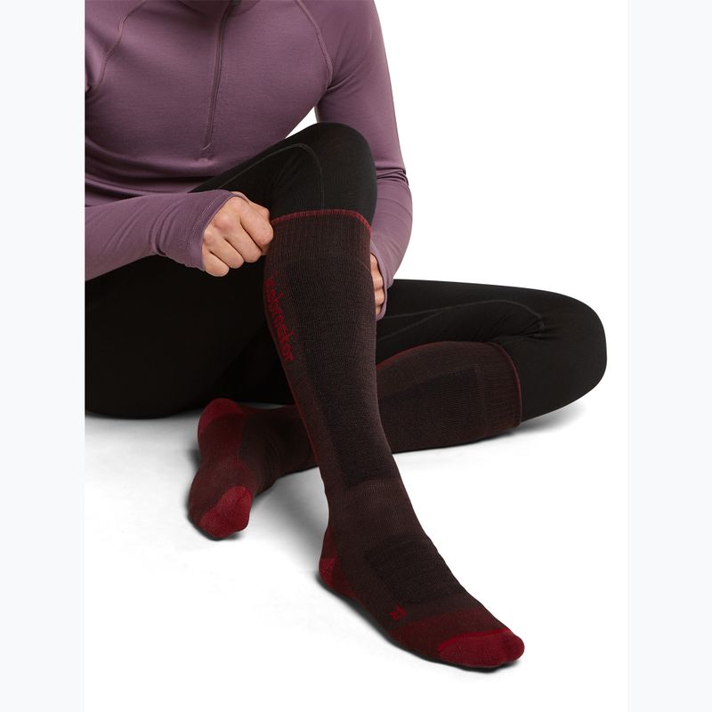 Men's ski socks icebreaker Merino Ski+ Medium OTC bittersweet/port/black 4