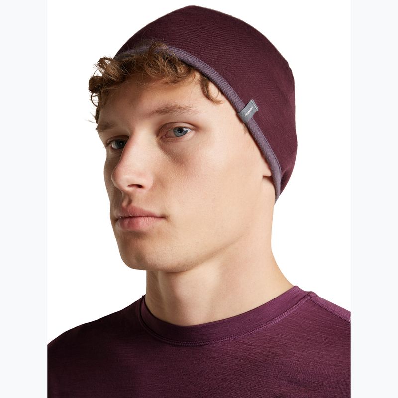 Hat icebreaker Merino 200 Oasis Reversible Beanie berry/grey plum 7