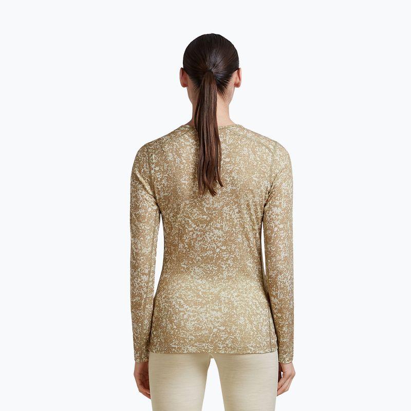 Women's longsleeve icebreaker Merino 200 Oasis Crewe Moss Bloom cumin/undyed/aop 3