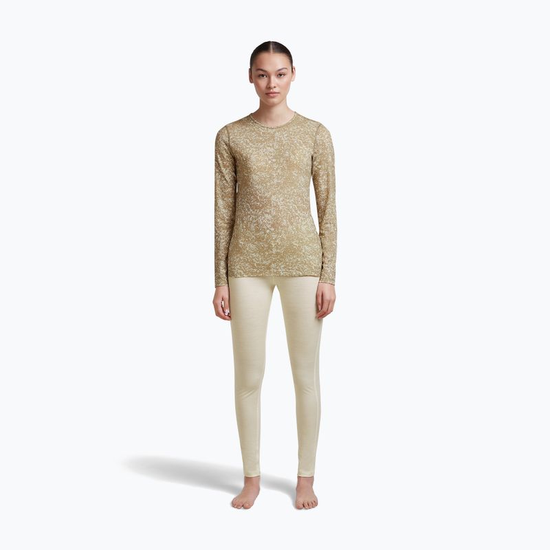 Women's longsleeve icebreaker Merino 200 Oasis Crewe Moss Bloom cumin/undyed/aop 4