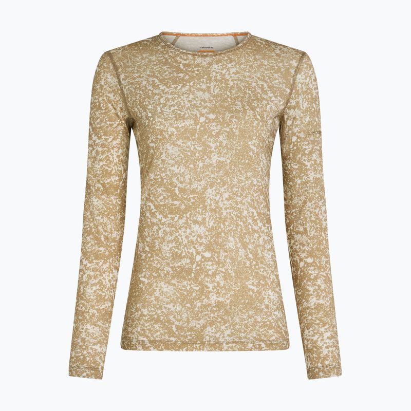 Women's longsleeve icebreaker Merino 200 Oasis Crewe Moss Bloom cumin/undyed/aop 7