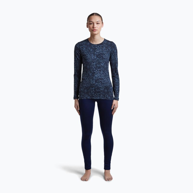 Women's longsleeve icebreaker Merino 200 Oasis Crewe Moss Bloom navy/dawn/aop 2
