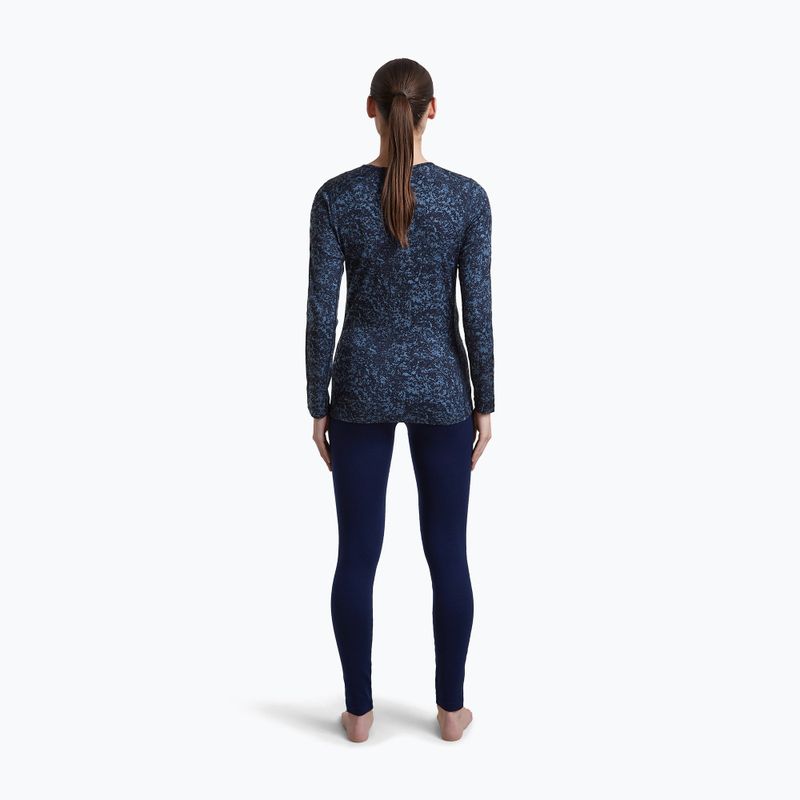 Women's longsleeve icebreaker Merino 200 Oasis Crewe Moss Bloom navy/dawn/aop 4