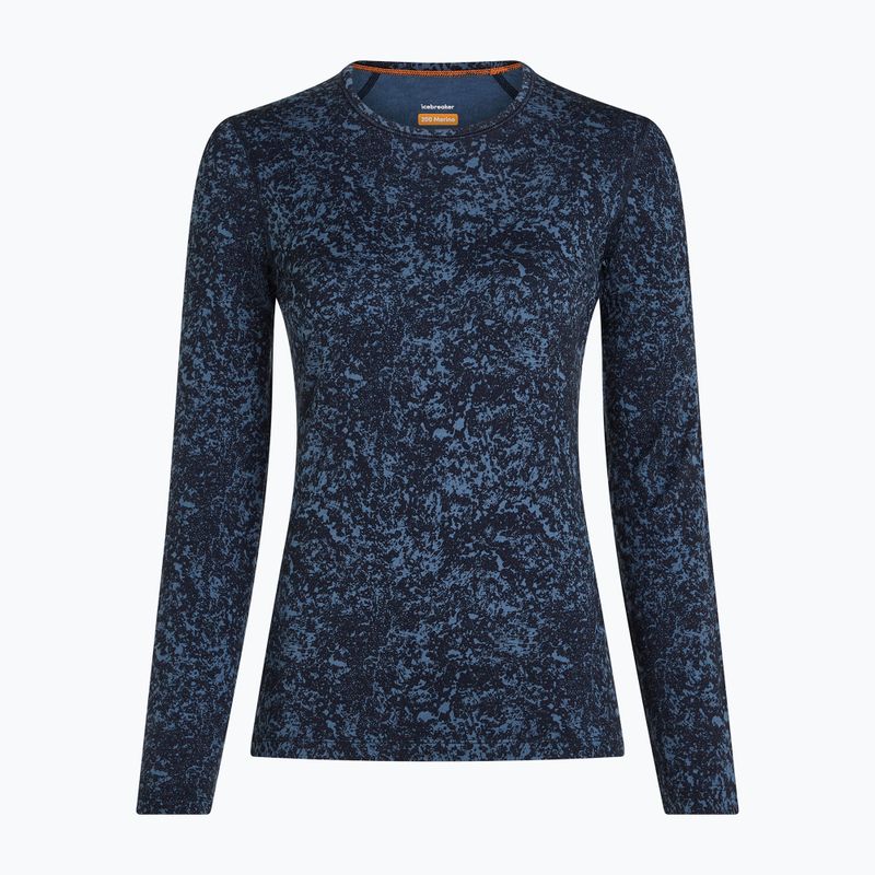Women's longsleeve icebreaker Merino 200 Oasis Crewe Moss Bloom navy/dawn/aop 7