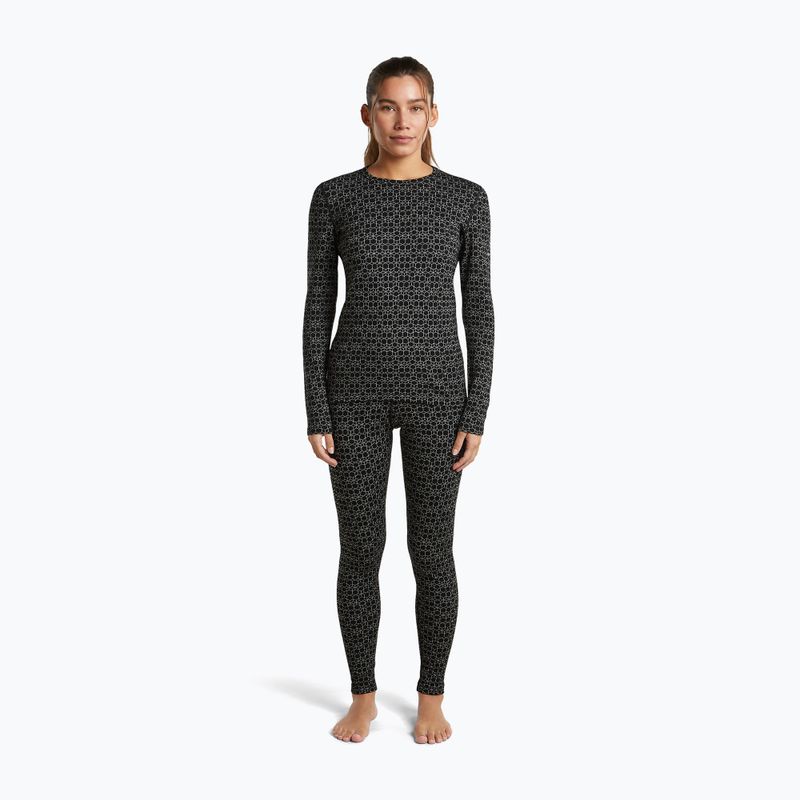 Women's thermal sweatshirt Icebreaker Merino 260 Tech Vertex Crewe Black/Snow 2