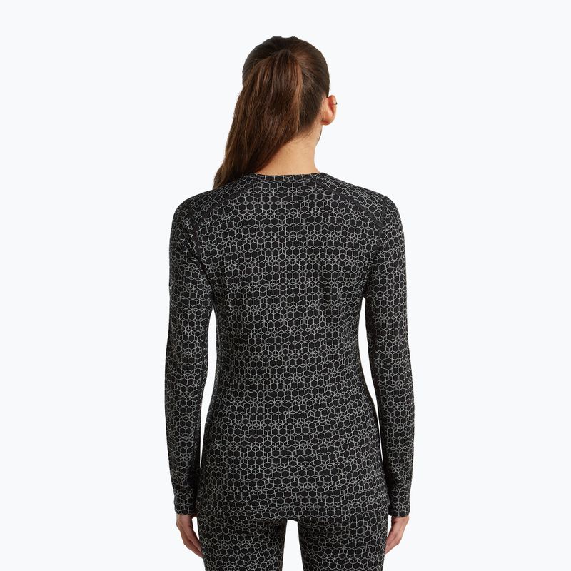Women's thermal sweatshirt Icebreaker Merino 260 Tech Vertex Crewe Black/Snow 3