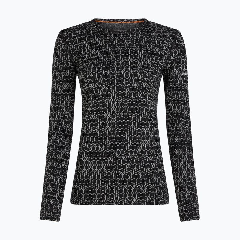 Women's thermal sweatshirt Icebreaker Merino 260 Tech Vertex Crewe Black/Snow 5