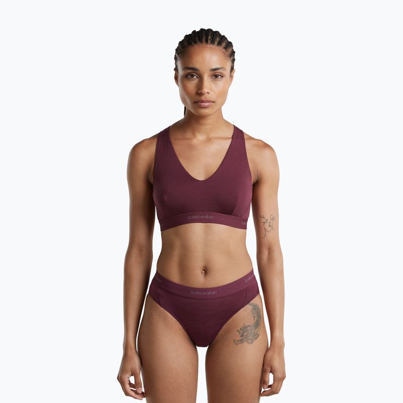 Thermal sports bra icebreaker Merino 125 Cool-Lite Sprite Racerback dark berry 2