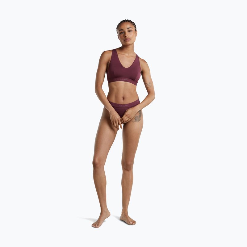 Thermal sports bra icebreaker Merino 125 Cool-Lite Sprite Racerback dark berry 3