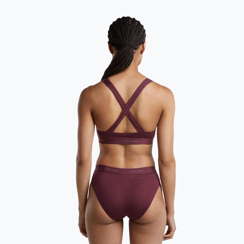 Thermal sports bra icebreaker Merino 125 Cool-Lite Sprite Racerback dark berry 4