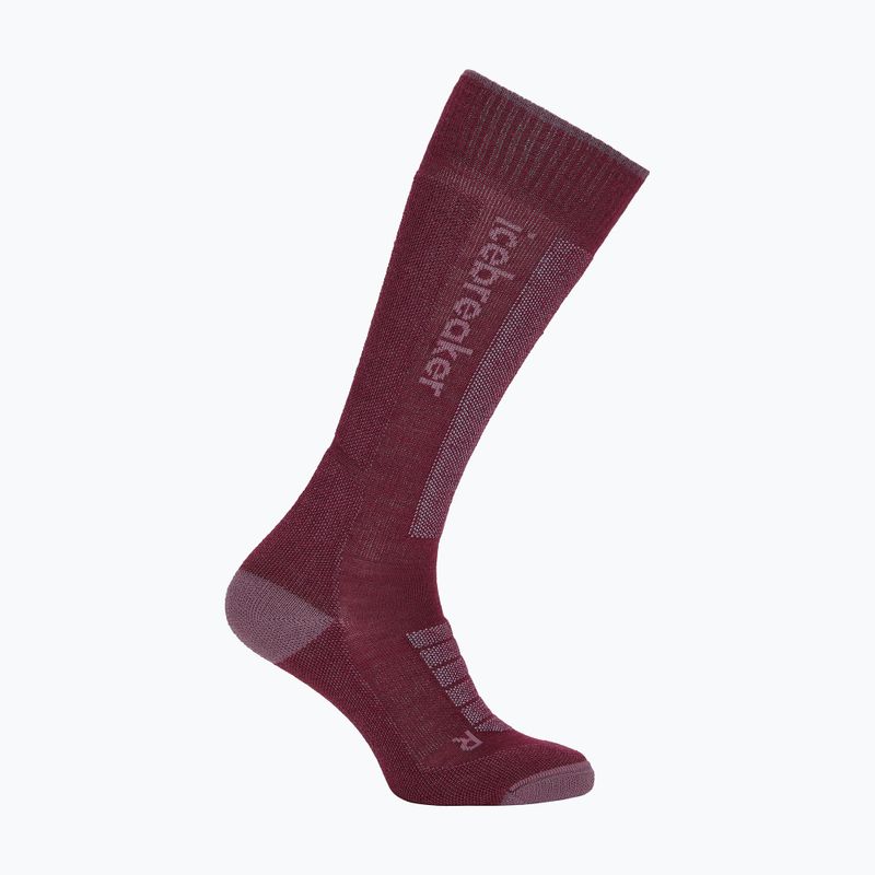Women's ski socks Icebreaker Merino Ski+ Ultralight OTC berry/grey plum/zinc blue 2
