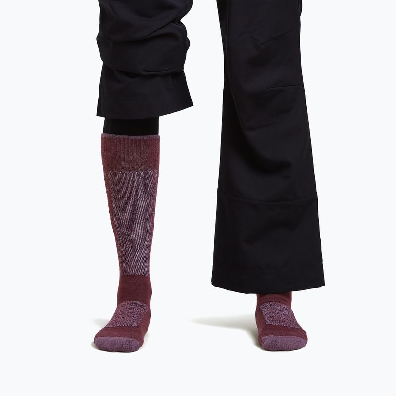 Women's ski socks Icebreaker Merino Ski+ Ultralight OTC berry/grey plum/zinc blue 3