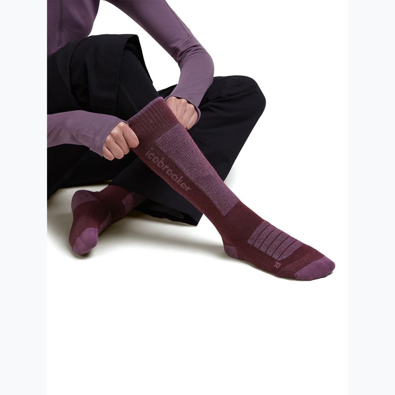 Women's ski socks Icebreaker Merino Ski+ Ultralight OTC berry/grey plum/zinc blue 4