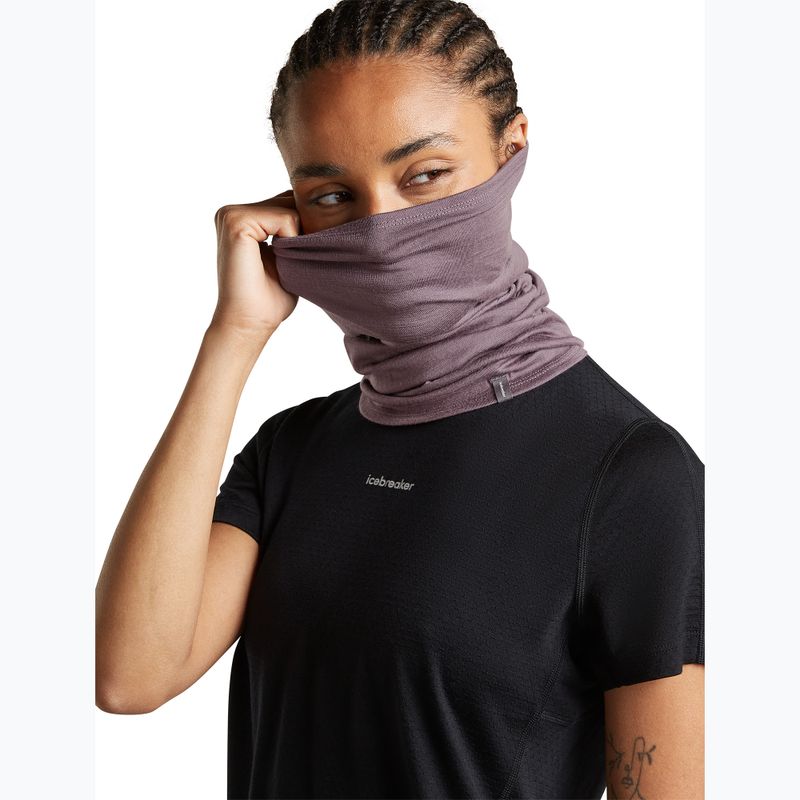 Multifunctional neck gaiter icebreaker Flexi Chute grey plum 7