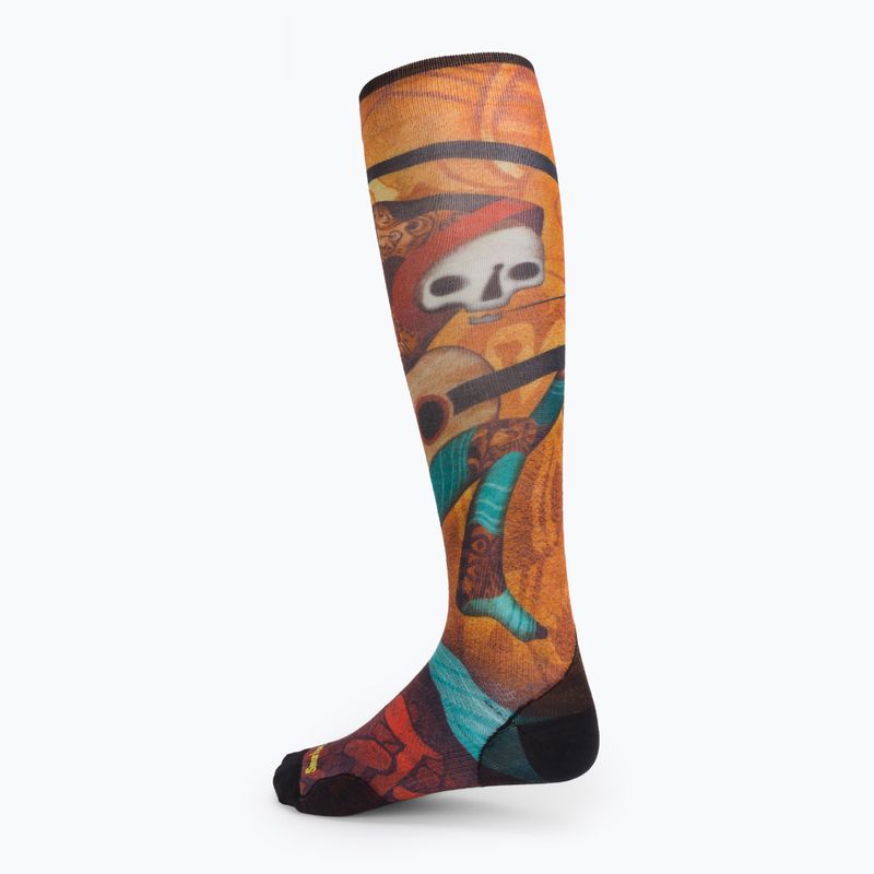 Men's Smartwool Ski Zero Cushion Memory Quilt Print OTC orange socks SW001917150 2