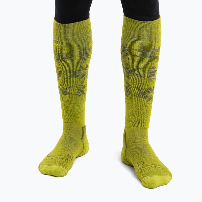 Men's Icebreaker Ski+ Light OTC Ski Heritage bio lime/loden socks 2