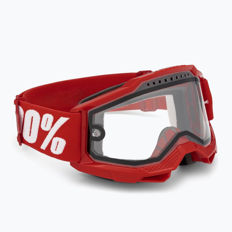 100% Accuri 2 Enduro MTB cycling goggles neon/red/clear