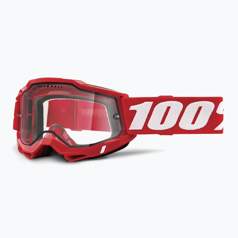 100% Accuri 2 Enduro MTB cycling goggles neon/red/clear 5