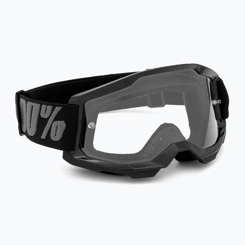 Children's cycling goggles 100% Strata 2 Junior 50031-00001 black/clear