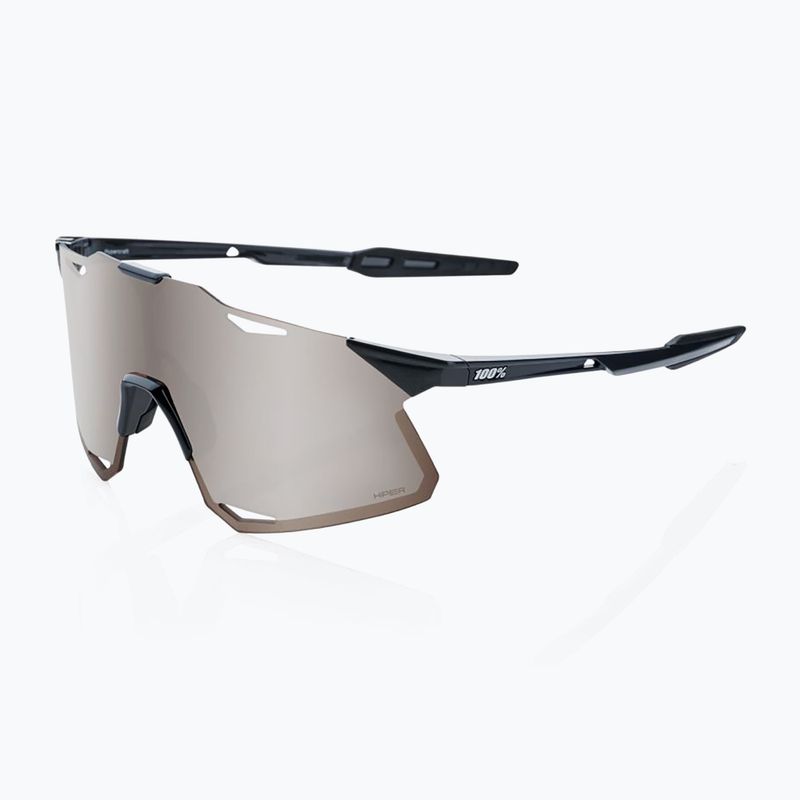 100% Hypercraft gloss black/hiper silver mirror sunglasses