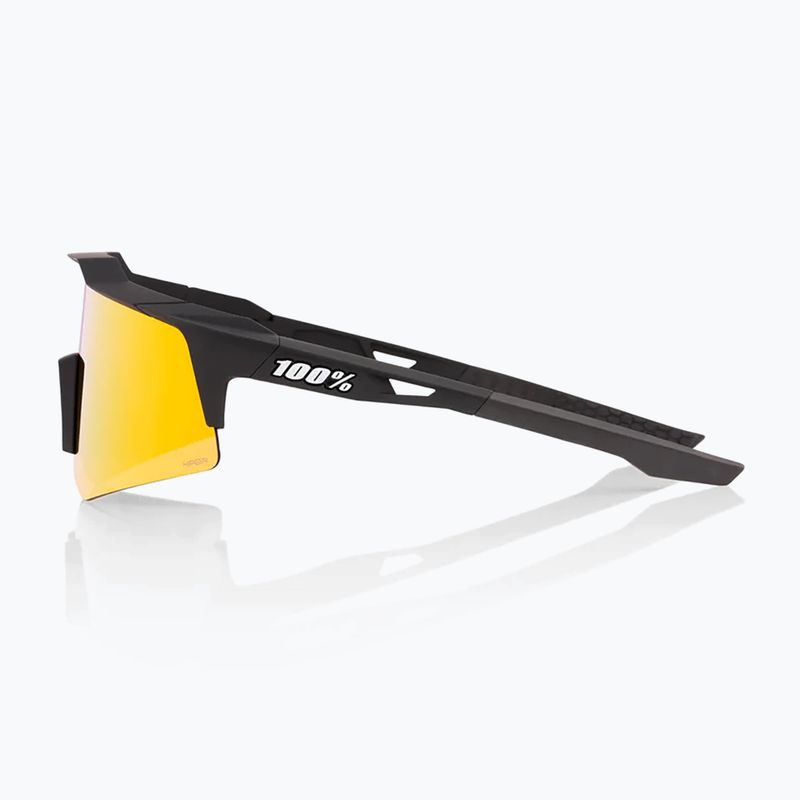 100% Speedcraft XS soft tact black/hiper red multilayer mirror sunglasses 3