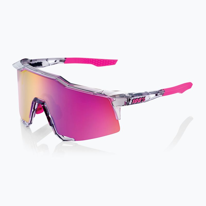 100% Speedcraft sunglasses polished translucent grey/purple multilayer mirror