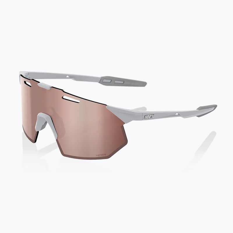 100% Hypercraft SQ matte stone grey/ hyper crimson silver mirror sunglasses