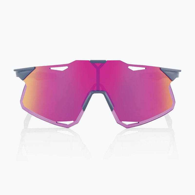 100% Hypercraft gloss light grey/purple multilayer mirror sunglasses 2