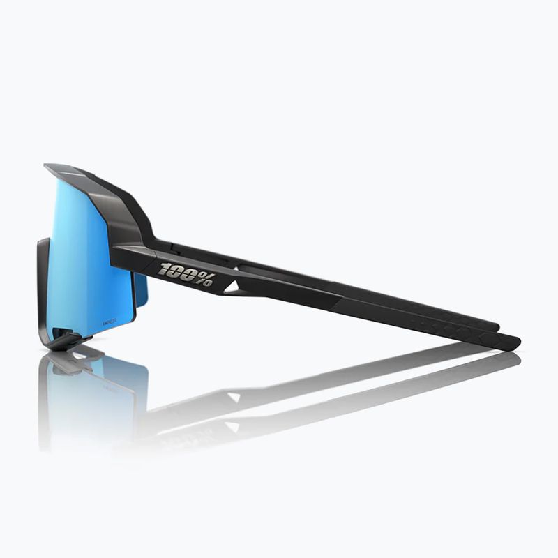 100% Slendale matte black/hyper blue multilayer mirror sunglasses 3