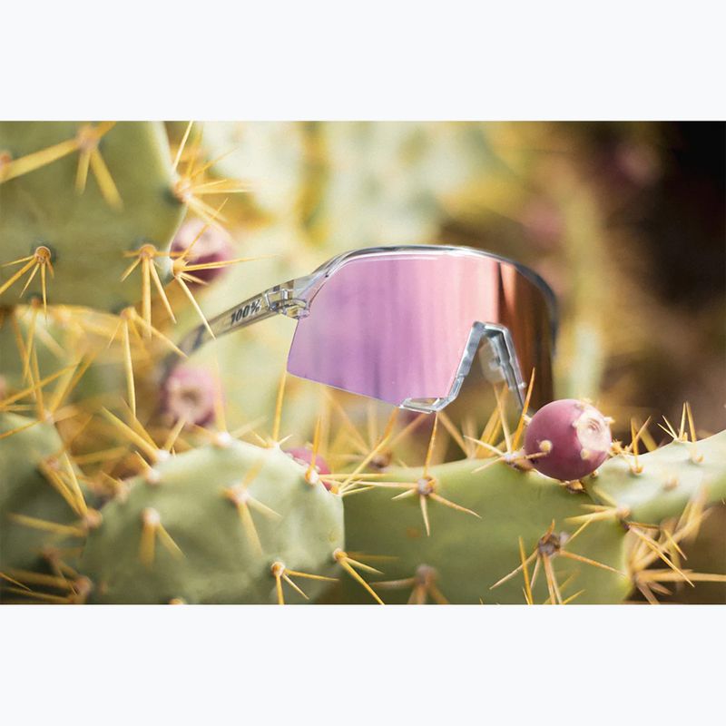 100% S3 polished translucent grey/rose gold mirror photochromic sunglasses 10