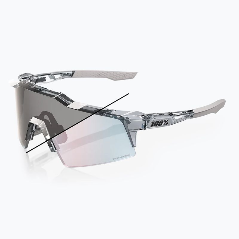 100% Speedcraft SL polished translucent grey/rose gold mirr photochr sunglasses 7