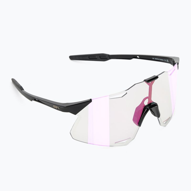 100% Hypercraft gloss black/photochromic purple mirror sunglasses