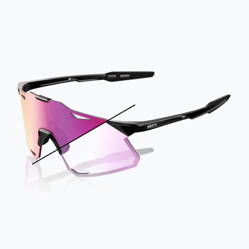 100% Hypercraft gloss black/photochromic purple mirror sunglasses 6