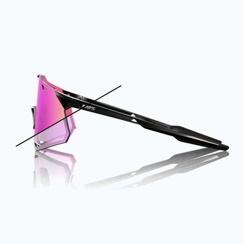 100% Hypercraft gloss black/photochromic purple mirror sunglasses 8