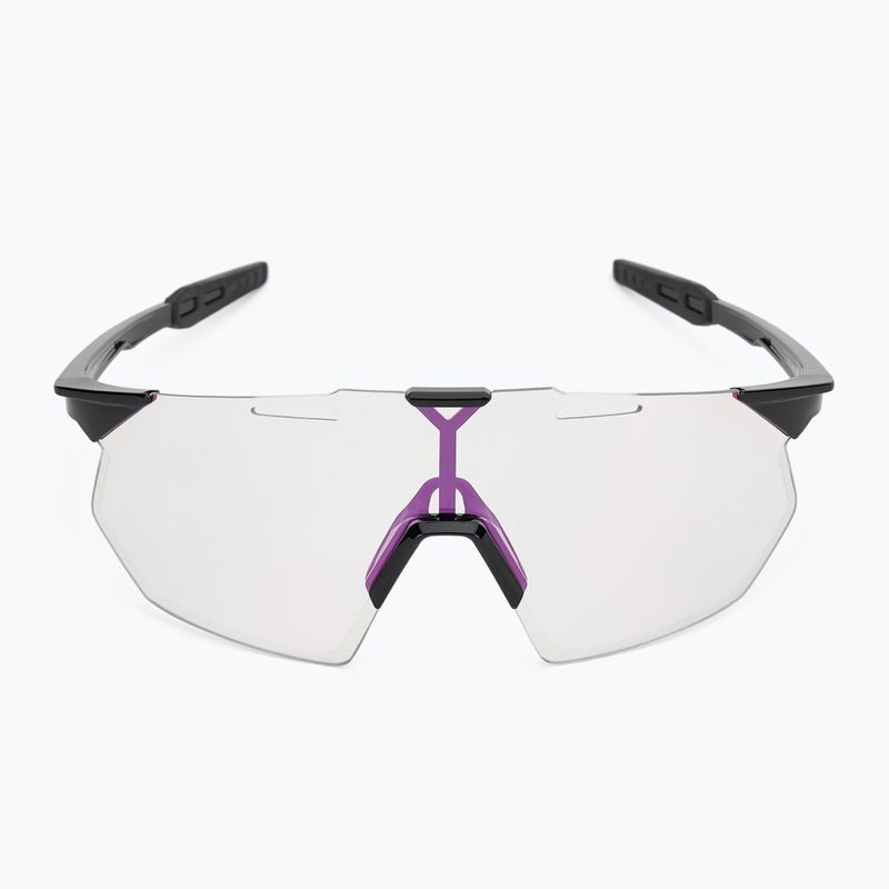 100% Hypercraft SQ gloss black/photochromic purple mirror sunglasses 3