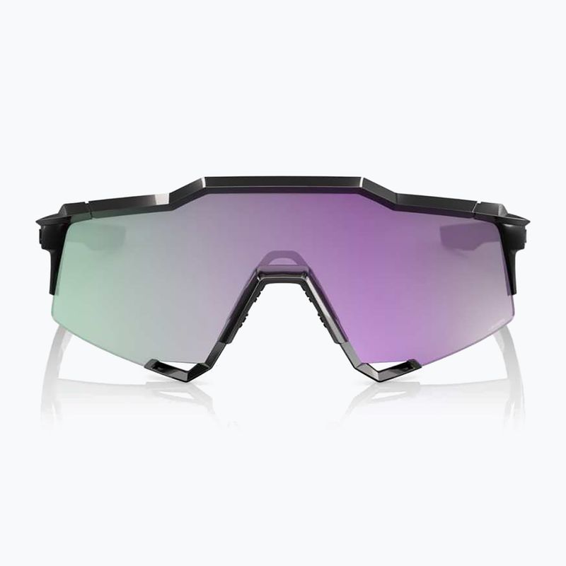 100% Speedcraft sunglasses polished black/ hyper polarized lavender mirror 2