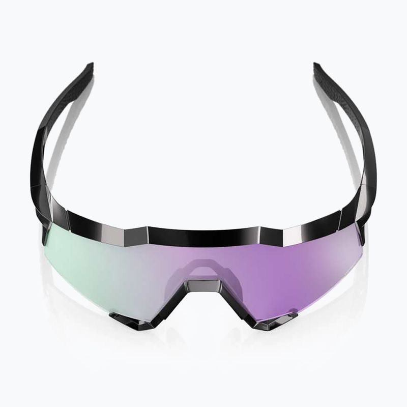 100% Speedcraft sunglasses polished black/ hyper polarized lavender mirror 4