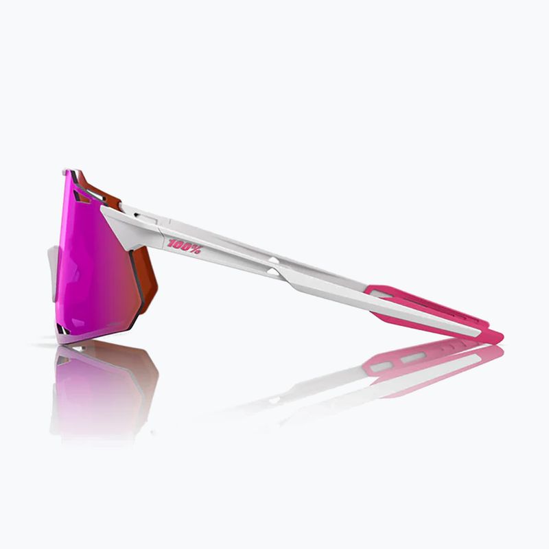 Sunglasses 100% Hypercraft XS matte white/pink/hiper vital pink mirror 2