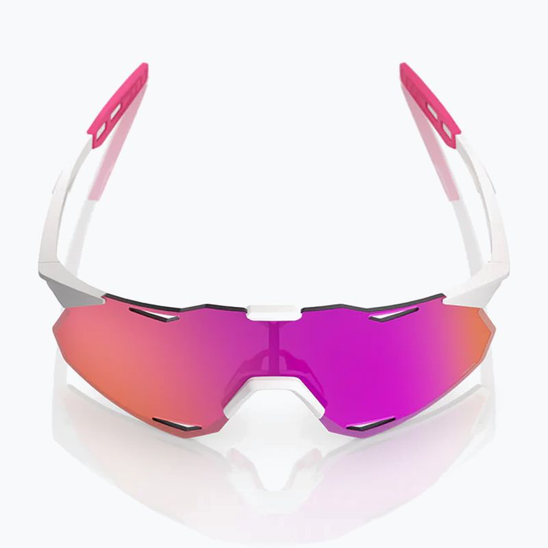 Sunglasses 100% Hypercraft XS matte white/pink/hiper vital pink mirror 3