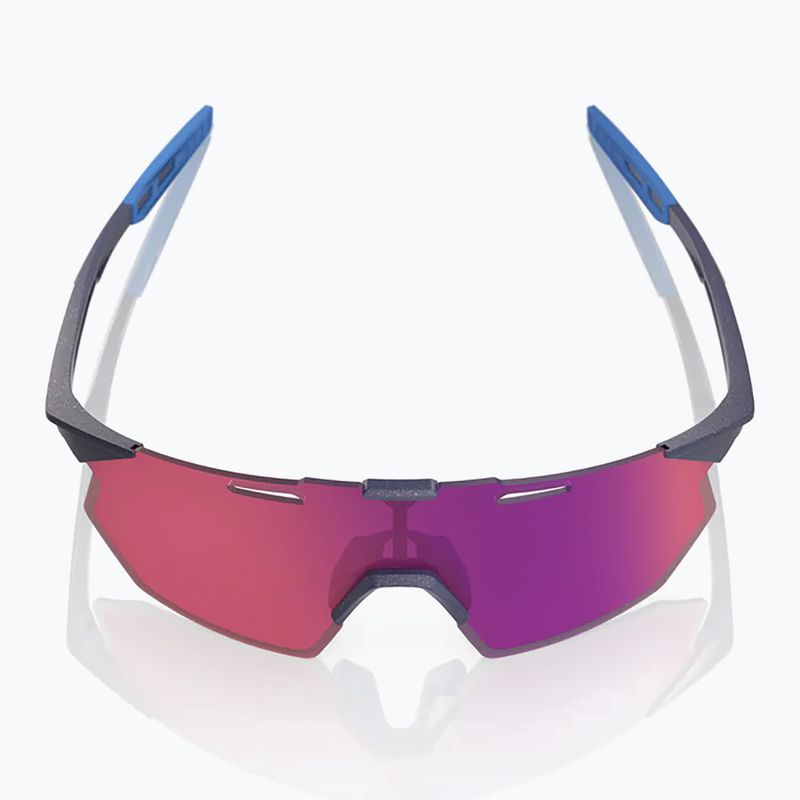 Sunglasses 100% Hypercraft SQ satin storm metallic/purple mirror 3
