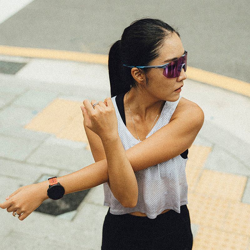 Sunglasses 100% Hypercraft SQ satin storm metallic/purple mirror 5