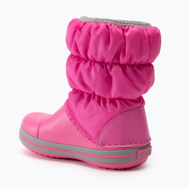 Crocs Winter Puff Kids snow boots electric pink/light grey 3