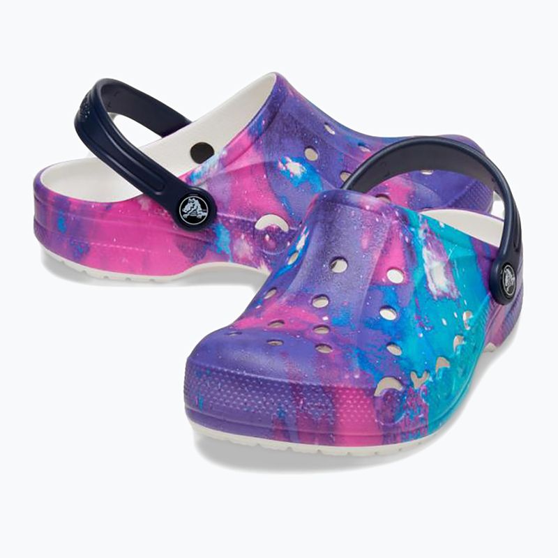 Crocs Baya Seasonal Printed Clog white/multi junior slides 10